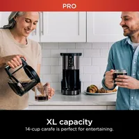 14-Cup Coffee Maker PRO, 14-Cup Glass Carafe, Freshness Timer, with Permanent Filter, Black Stainless Steel 2