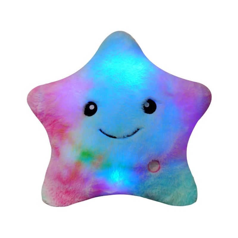 Creative Luminous Star Plush Toys Lovely Glowing Colorful Stars Plushie Doll Led Light Toys for Children Girlfriend plush toy About 20CM