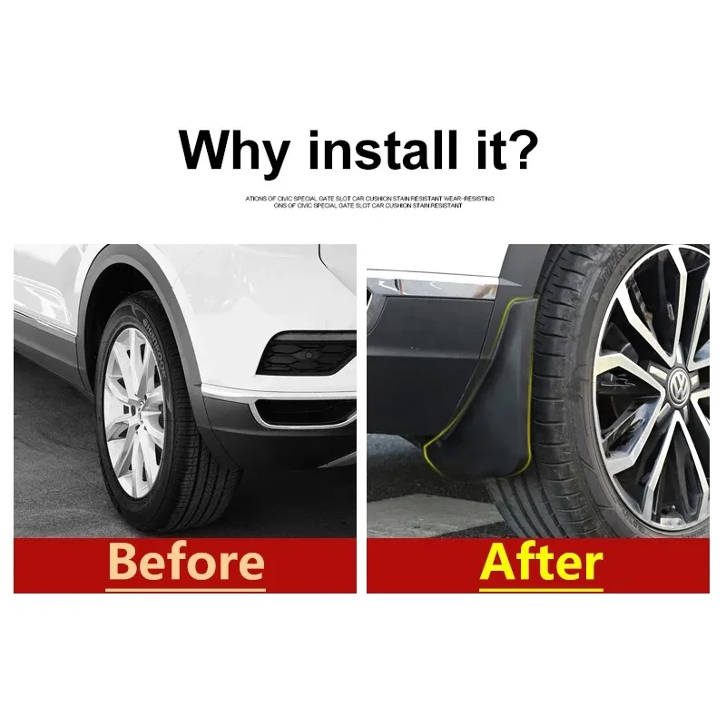 Car Mud Flaps Kit For Renault Kadjar Rubber Splash Guards 4 PCS