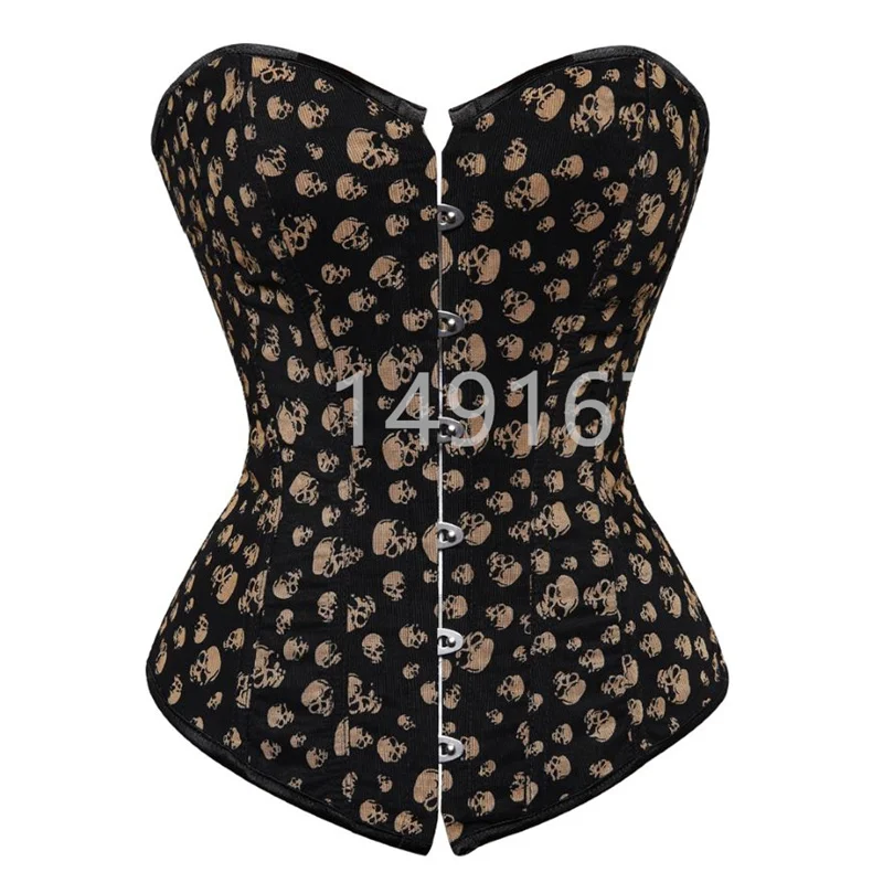 Corset Bustier Top Bustiers & Corsets skull lingerie plus size burlesque costumes vintage style Sexy corset overbust plus size black 6XL