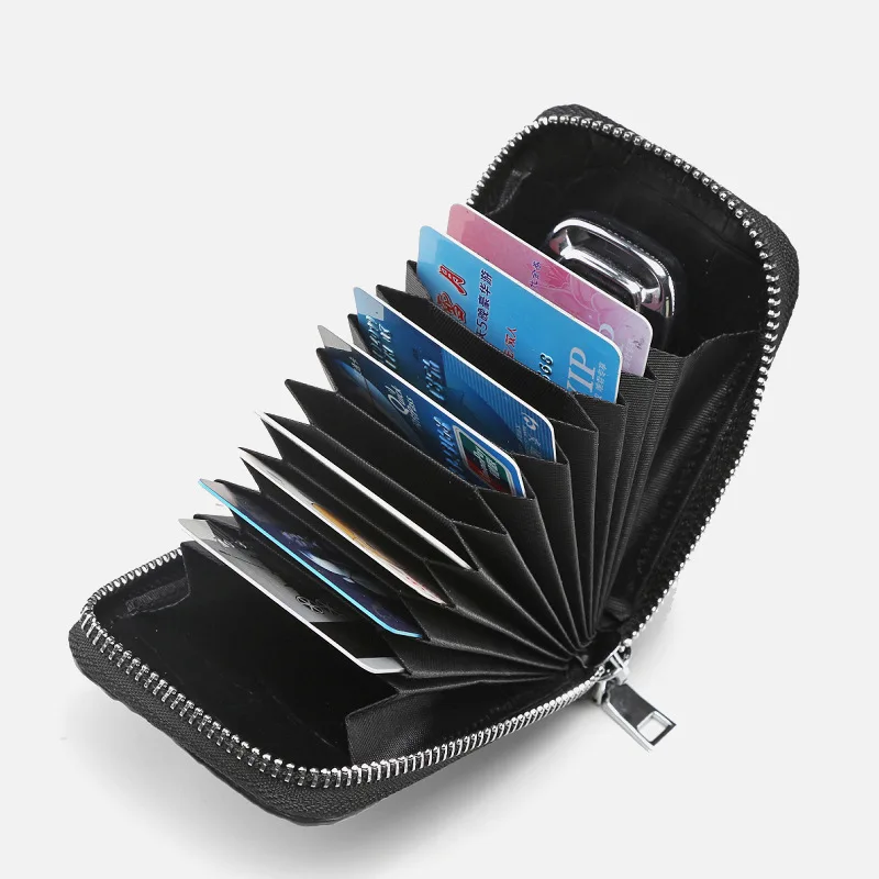 Genuine Crocodile Leather Small Card Holder for Men Multiple Card Slots, Anti-Degaussing High-end Portable ID and Bank Card Case
