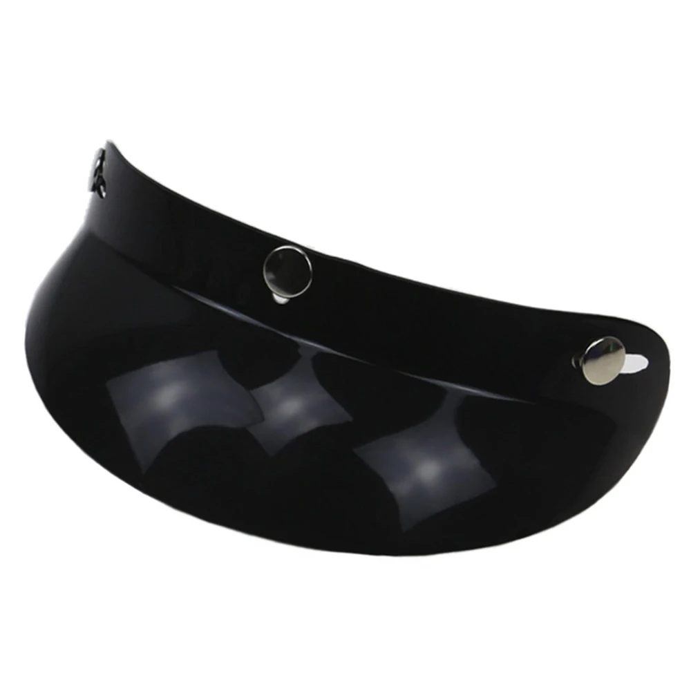 Universal Black 3-Snap Motorcycle Helmet Peak Lens Open Face Sun Shade Visor Shield