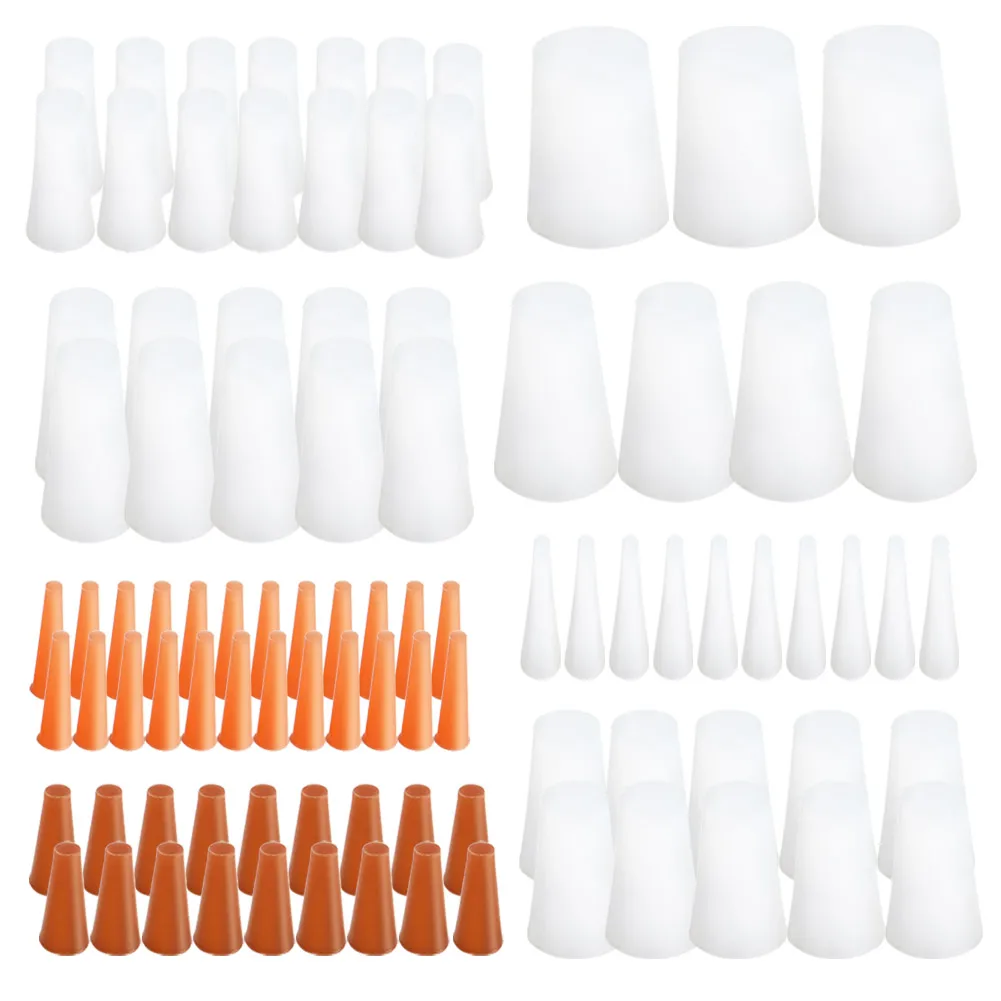 

100Pcs/Set High Temp Silicone Plug Masking Protective Tapered Plugs Powder Coating Painting Silicone Cone Plugs Assortment Kit