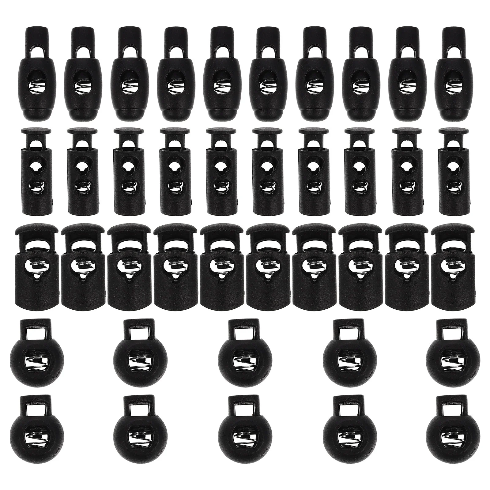 

100 Pcs Plastic Pig Nose Button Practical Spring Cord Locks Switch Adjustable Drawstring Buckle Clothing Lanyard Toggles