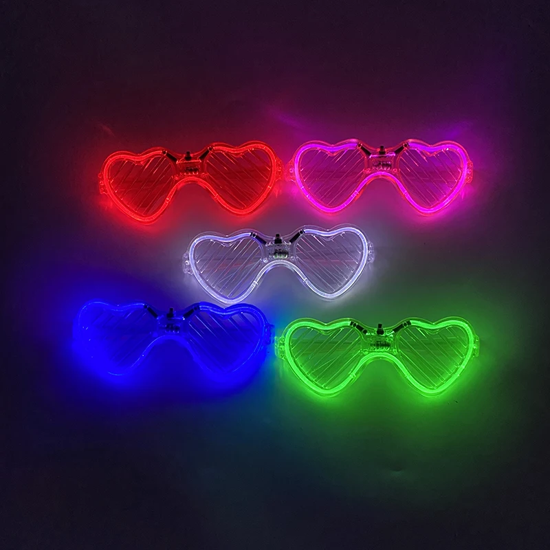 1 Pc LED Party Glasses Light Up LED Glasses Glow in the Dark Neon Party Favors Shutter Glasses for Party Decor Party Supplies