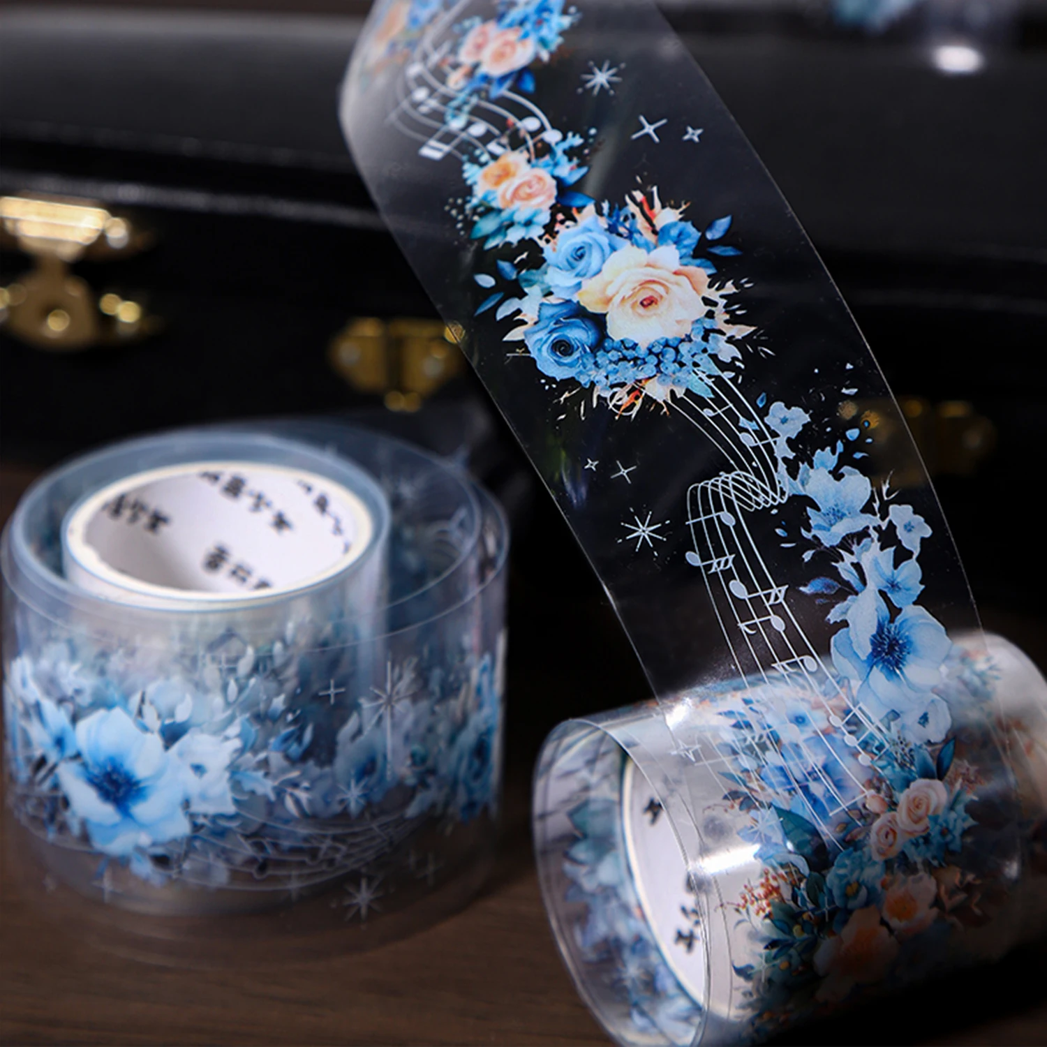 200cm/Roll Piano Flower Theme PET Tape, For Notebook Masking Tapes Decorative items，Student Stationery Scrapbooking Stickers 3