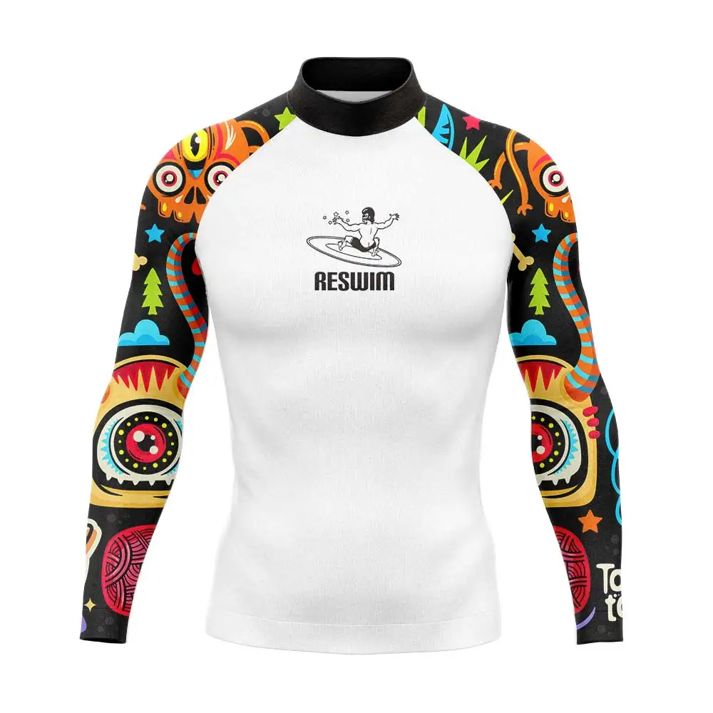 New Men Rash Guard Long Sleeve Surfing Suit Diving Swimwear Swimming T-shirt Swimsuit Beach UV Protection Surf Clothes Rashguard