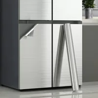 PVC Stainless Brushed Silver Removable Wallpaper Decor Film Vinyl Waterproof Oil-proof House Appliance Kitchen Elevator Sticker 2