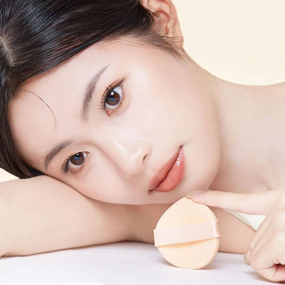 5pcs 하트/라운드 모양의 빨 수있는 섹터 핑거 쿠션 재사용 가능한 벨벳 습식 건식 사용 에어 쿠션 파우더 퍼프 여러 가지 빛깔의