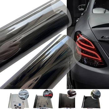 Faro dell'auto Tinta Fendinebbia Fanale posteriore Pellicola in PVC Fendinebbia per auto Fanale posteriore Fumo Nero Wrap Cover Pellicole Adesivo in lamina Decorazione auto