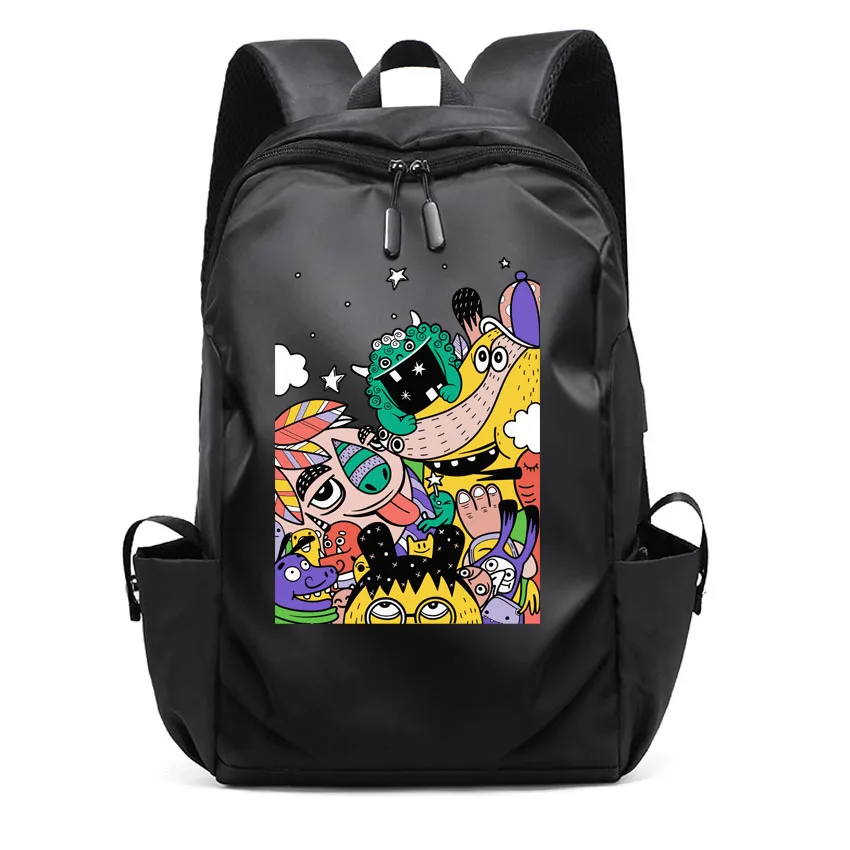 

Рюкзак для ноутбука с Usb-разъемом, школьный ранец с забавным мультяшным рисунком комиксов, с принтом, водонепроницаемый для отдыха для мужчин и женщин