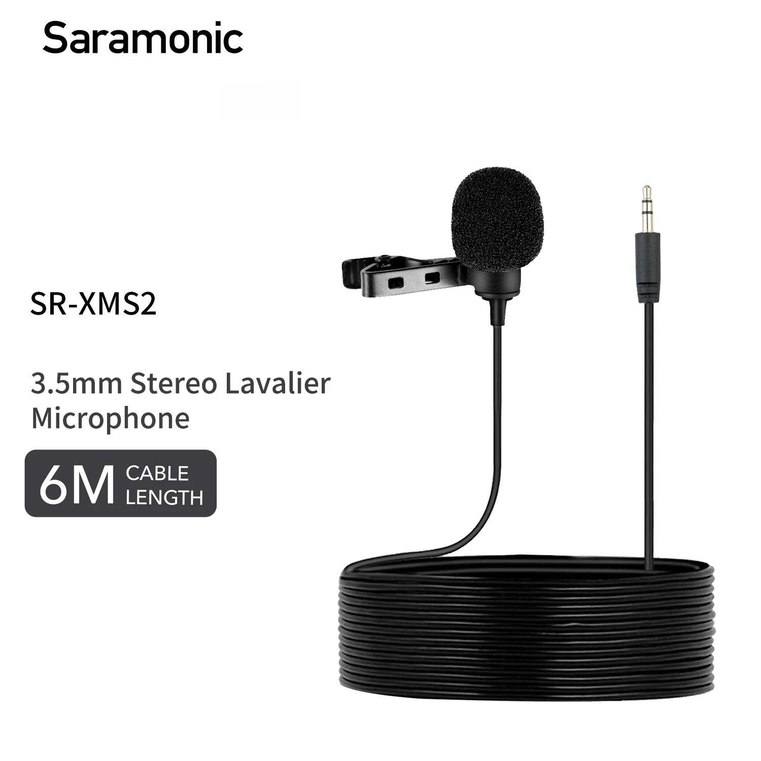 

Saramonic SR-XMS2 Broadcast-quality Stereo Lavalier Microphone with DSLR camera camcorder recorder Saramonic devices