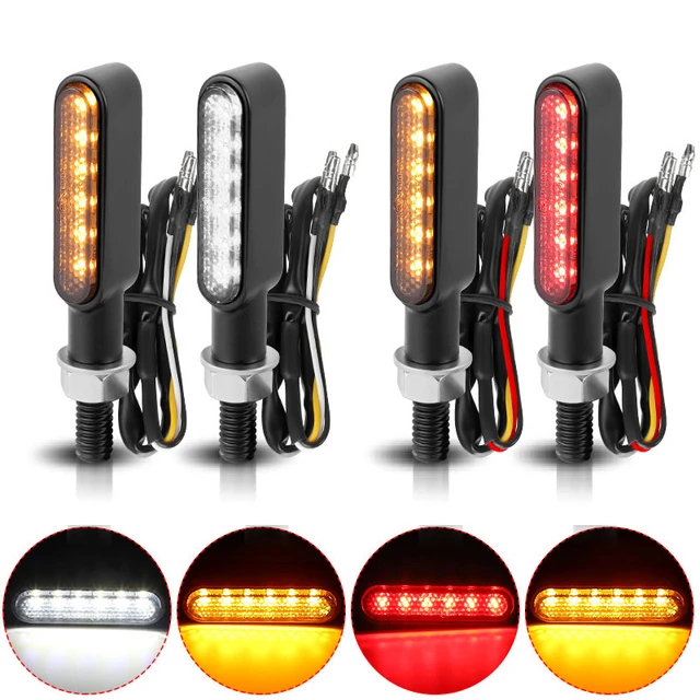 4Pcs Motorcycle Heart Shape Universal 12 LED Turn Signals Short Turn Signal  Lights Indicator Blinkers Flashers Amber Color - AliExpress