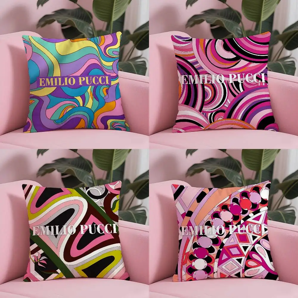 E-Emilio P-Pucci Logo Fashion Pillow Case Anti-dustmite Pillowcase
