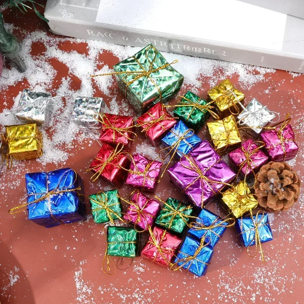 48/12/6Pcs Christmas Foam Gifts Boxes Xmas Tree Square Foam Candy Gifts Boxes Hanging Home Party Decor Supplies Ornament Pendant christmas decorations