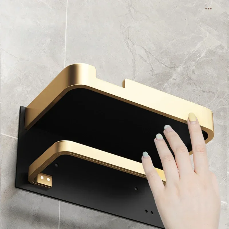 Black Gold Toilet Paper Holder Bathroom Wall Mount