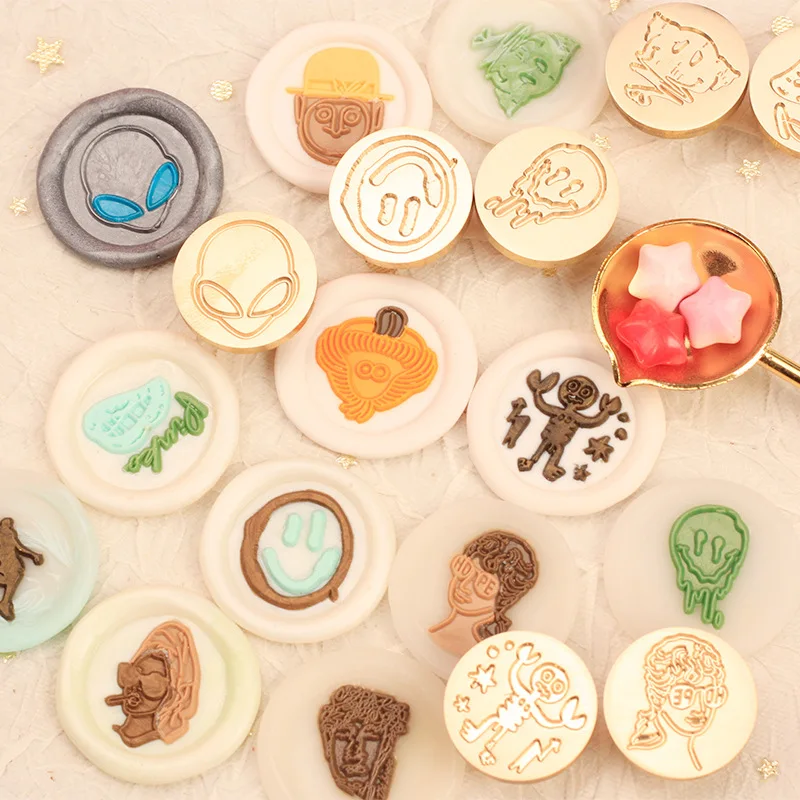 

Cartoons Wax Seal Stamps Europe America 2.5cm Wax Stamp DIY Card Making Craft Supplies Envelopes Scrapbooking Gift Packaging New