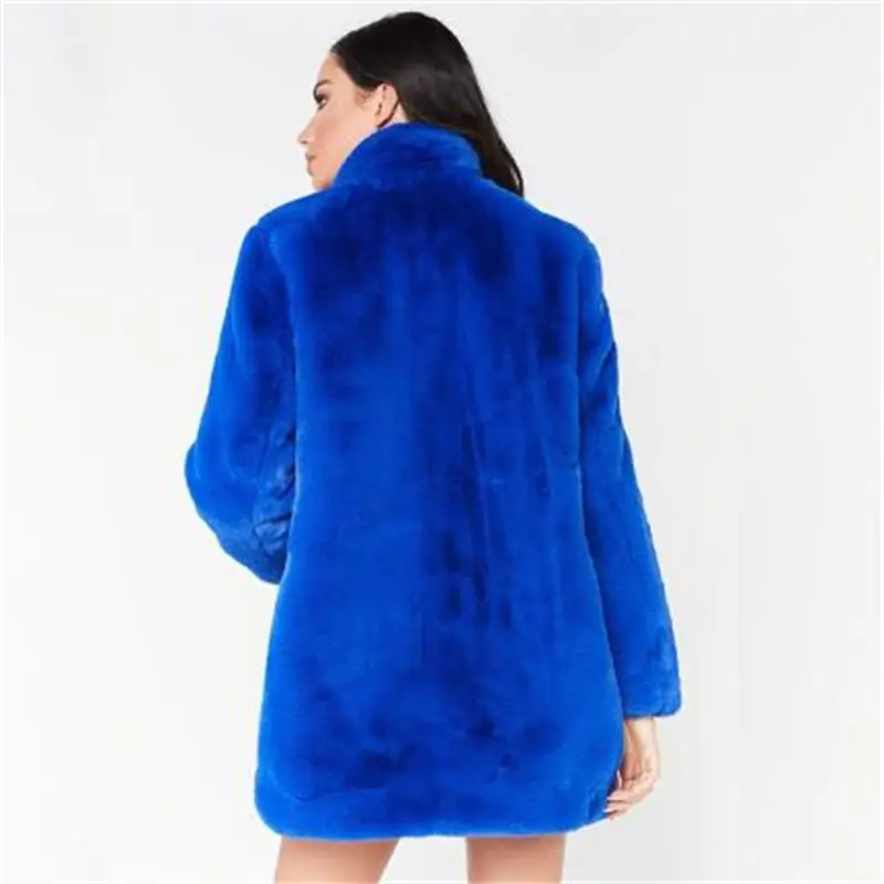 2023 New Fashion warm Rabbit Hair Faux Fur Coat Women Elegant Long Loose Oversize Coats Plus Size S-3XL Solid Color thick Jacket