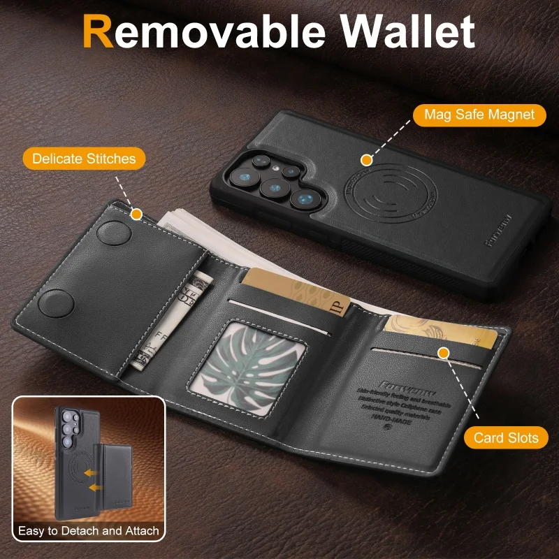 MagSafe Magnetic Leather Wallet Phone Case Cover