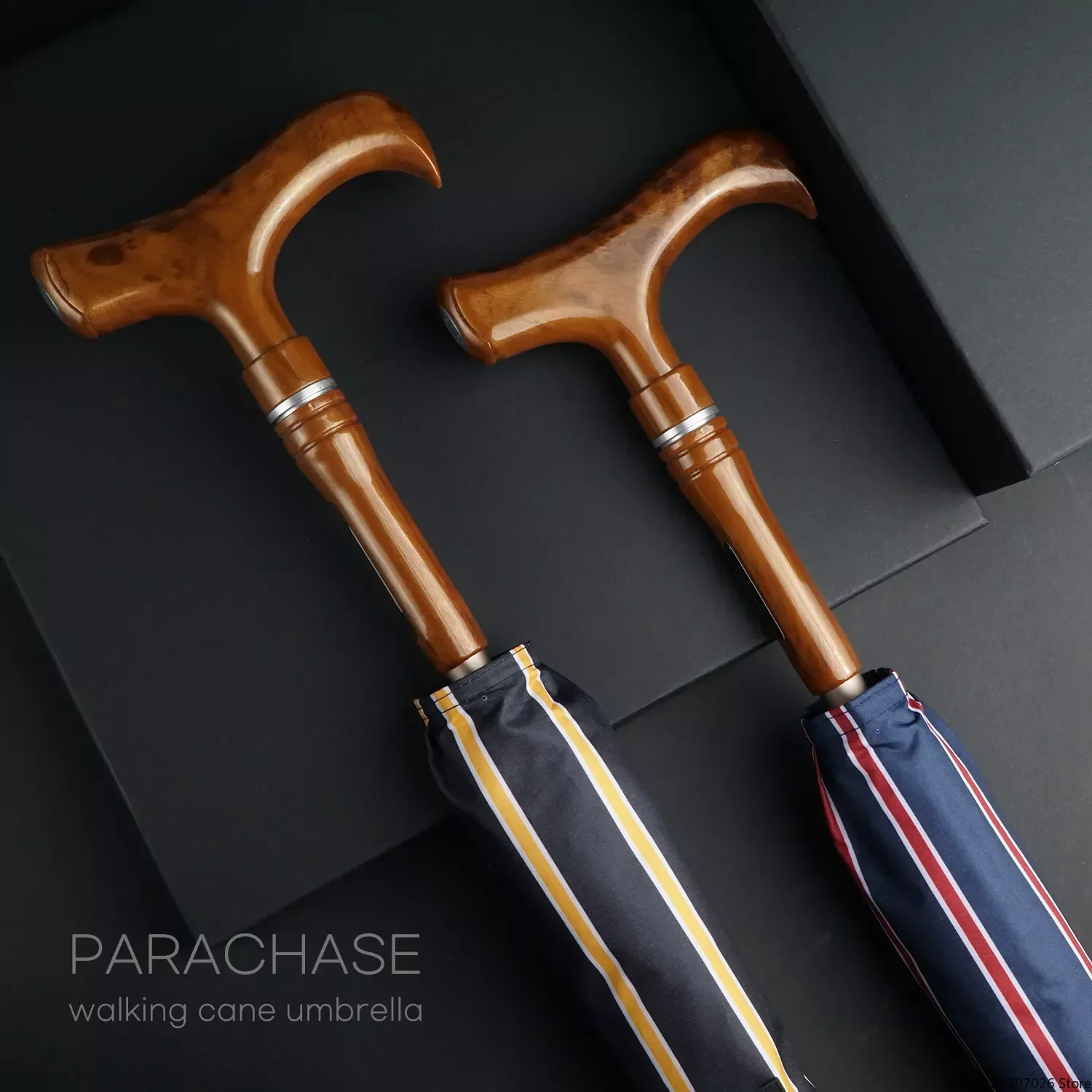 

Parachase Walking Cane Long Umbrella Rain Outdoor Luxury LED Crutches Umbrella Men Windproof Big Parasol UV Umbrella Corporation