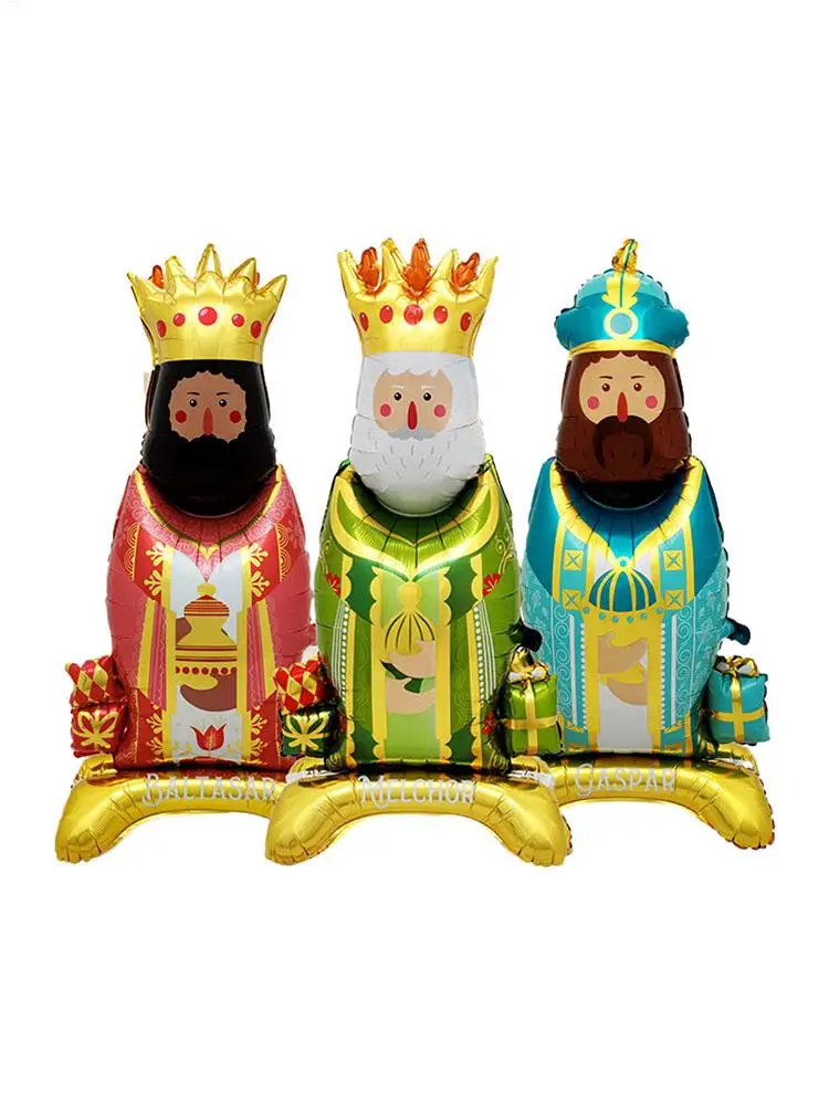 3PCS Kings Festival Ballon Mottoparty Orange Gesicht Weißes Gesicht Braunes Gesicht König Ballon Geburtstag Party Supplies Weihnachtsballon – Detail 1