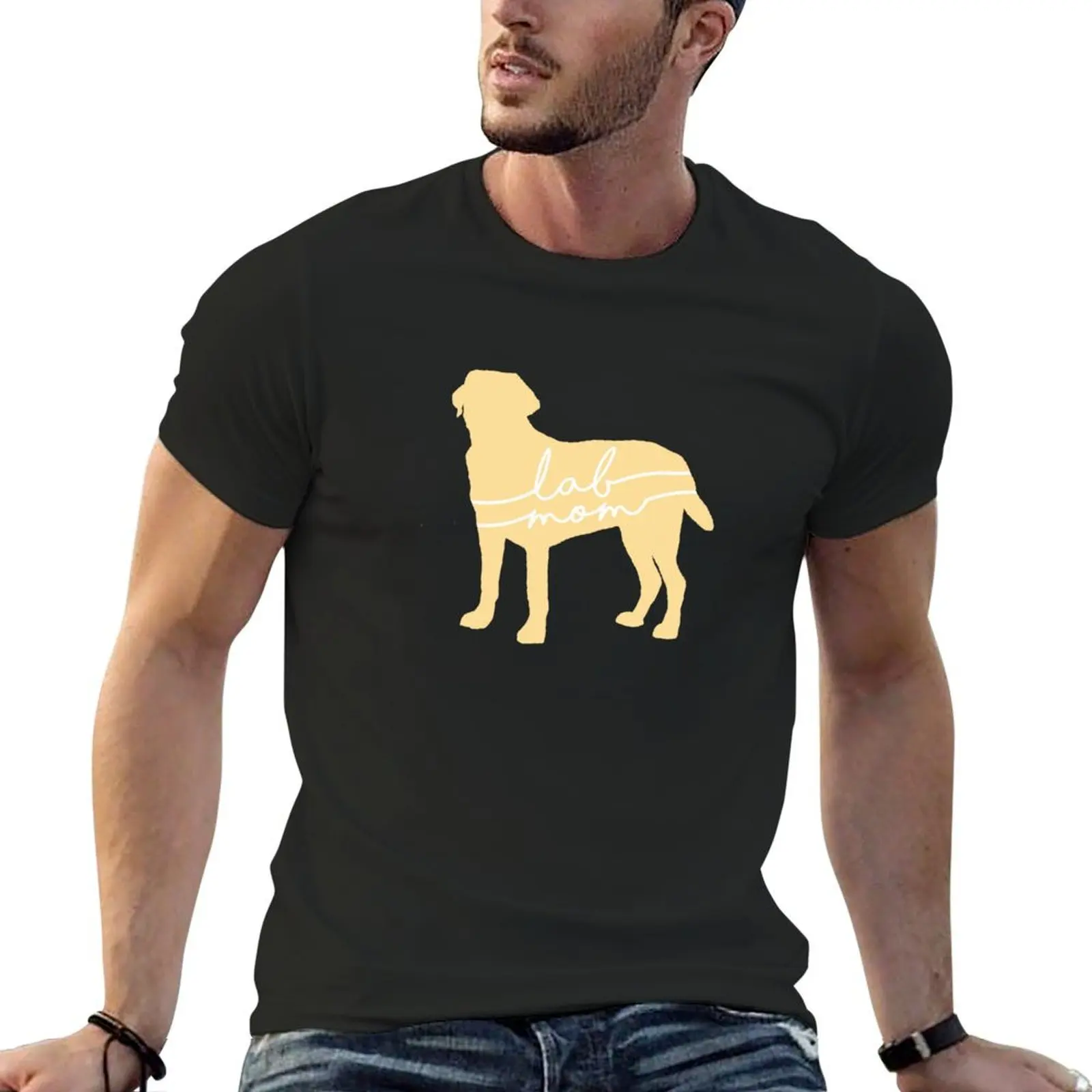 

Yellow Lab Mom T-Shirt vintage t shirts tops cotton graphic tees mens graphic t-shirts funny