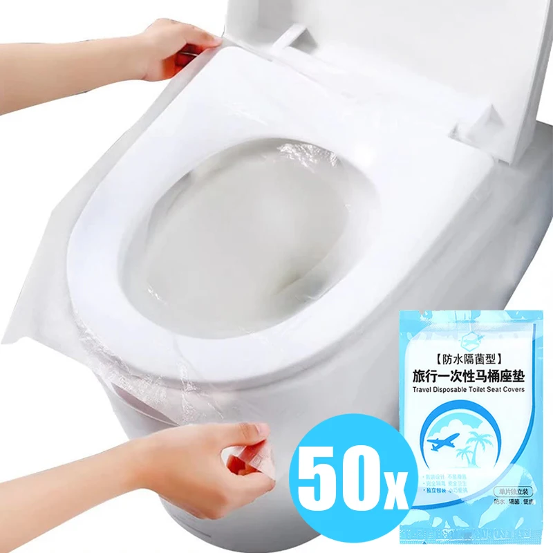 50pcsDisposableToiletSeatCoverMatPortableSafetyTravelBathroom