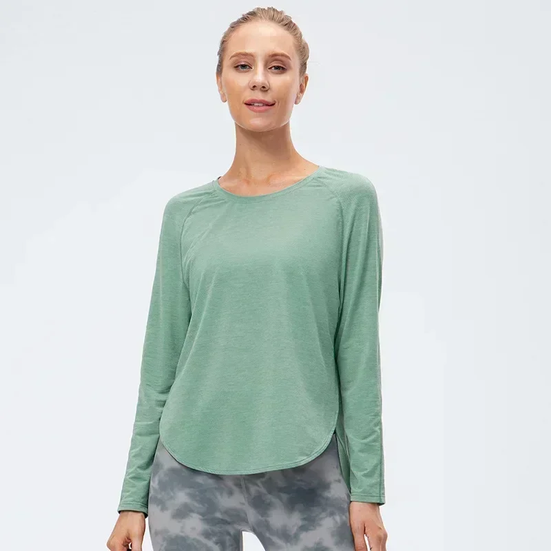 Lemon Women Long Sleeve Yoga Fitness Shirt Women Clothing Top Breathable Outdoor Jogging Workout Blouses Sportswear T-shirt