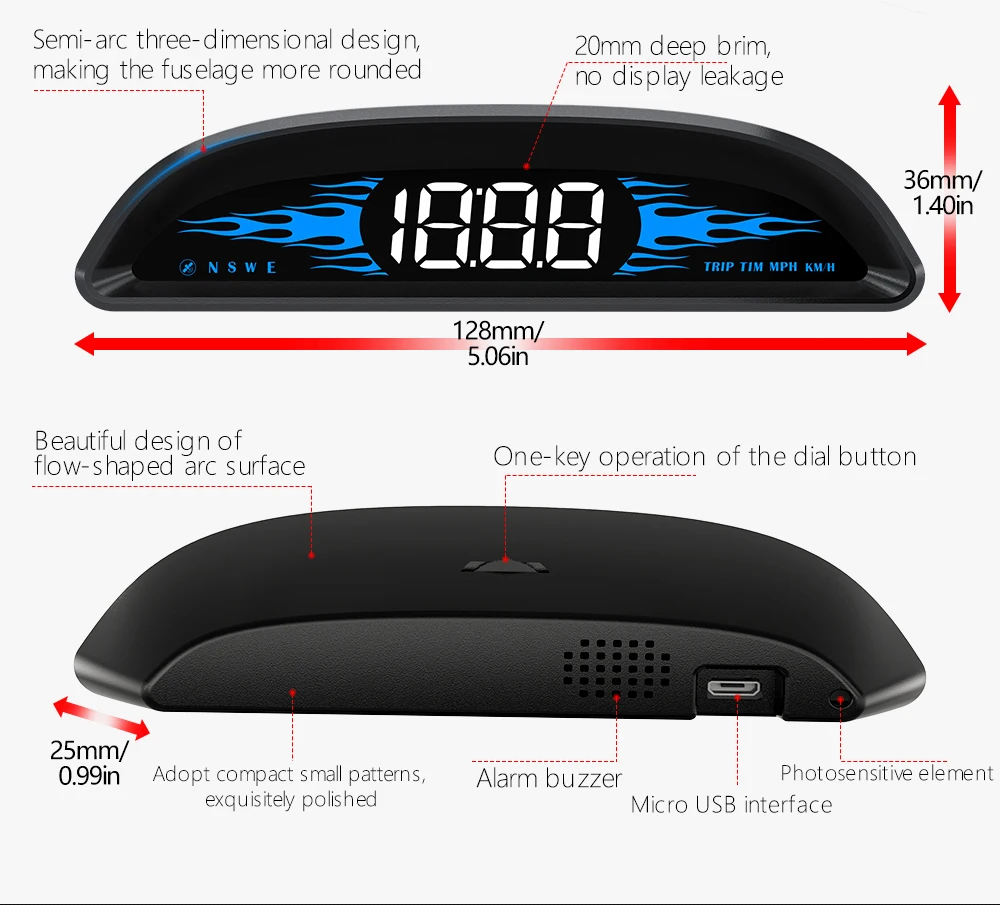 G2 B2 Head Up Display GPS / OBD Multifunctional Smart Car HUD Digital Speedomete