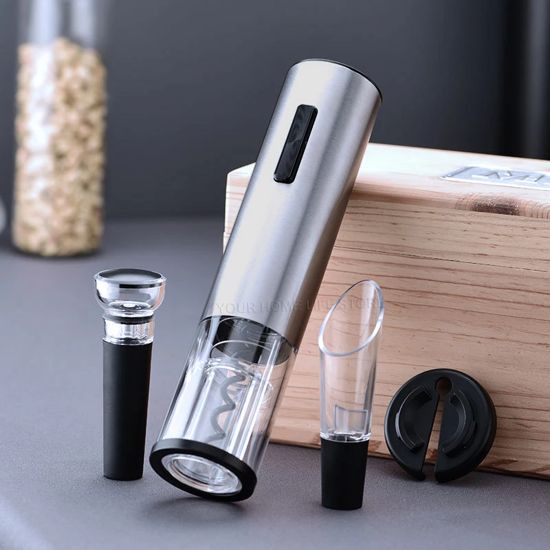 Automatic Stainless Steel Electric Wine Opener with Foil Cutter