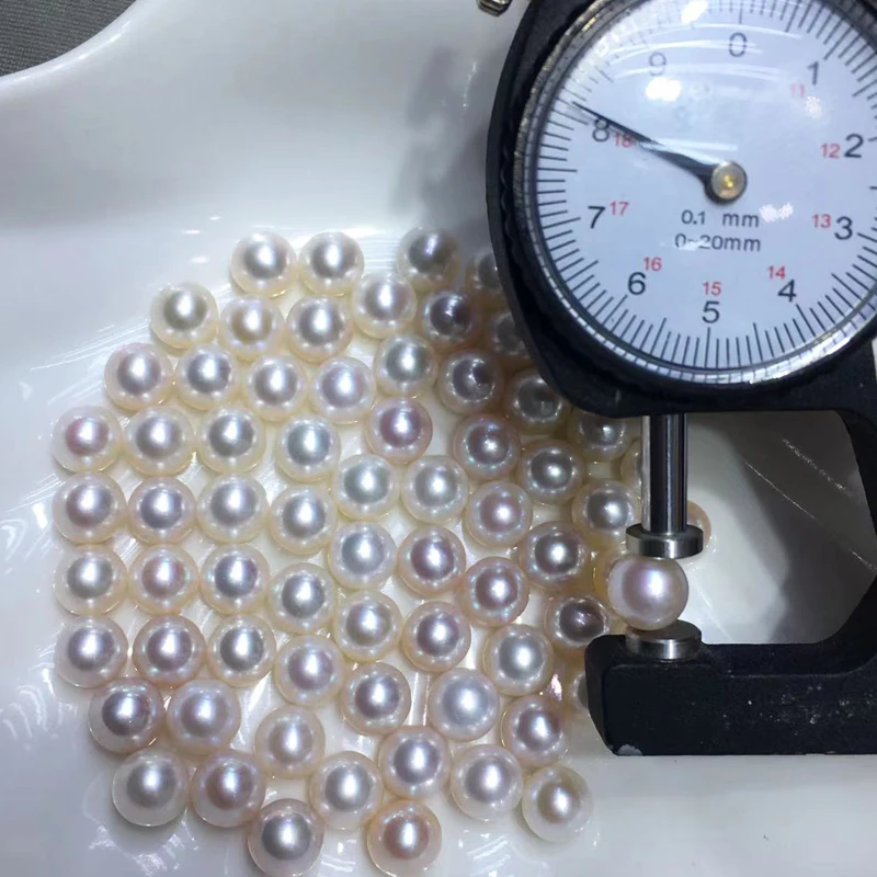 100% Natural Freshwater Akoya Pearls 3A 4A Loose Beads Half Drilled Hole Pearl for Make Jewelry DIY Earrings жемчуг натуральный 2