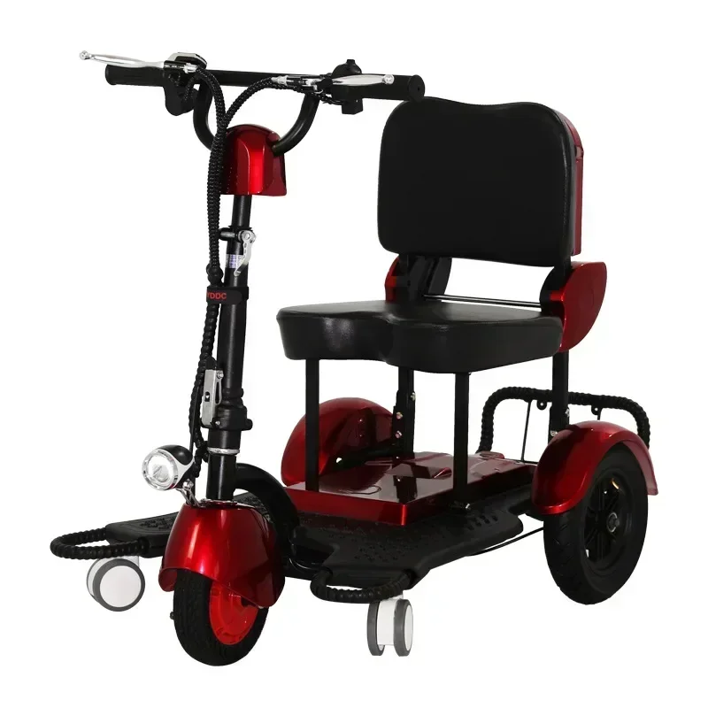 Small folding electric tricycle 300W brushless motor 48V12AH battery elderly adult mobility scooter 3 wheeled electric car