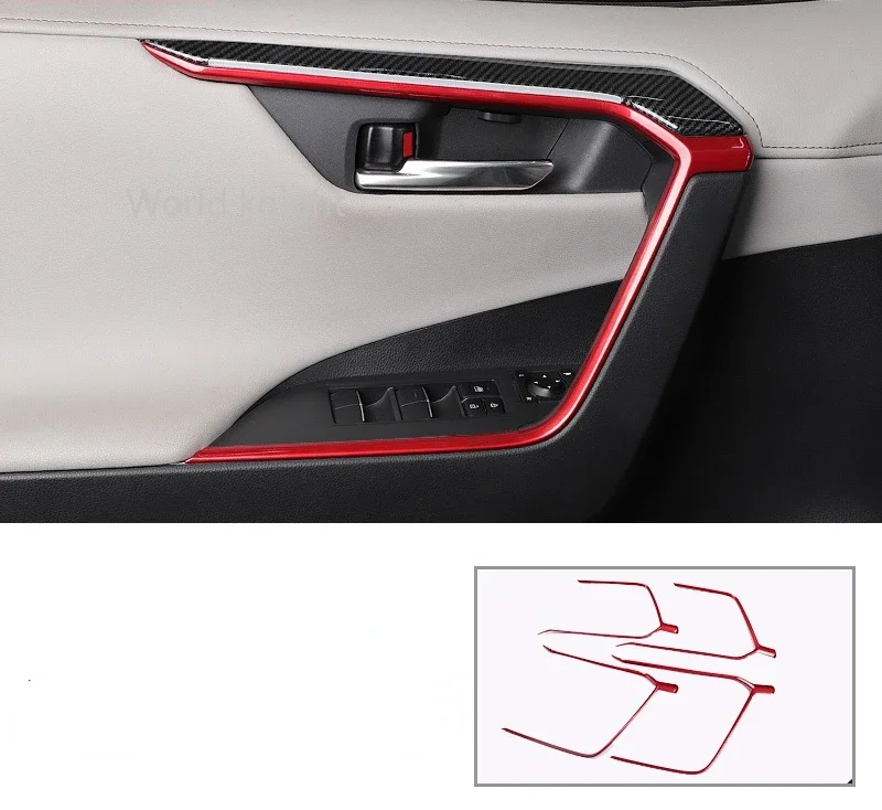 

Для Toyota RAV4 2019- 2021 ABS Carbon fibr/деревянная зернистая Автомобильная дверь, обшивка, автомобильный Стайлинг, автомобильные аксессуары