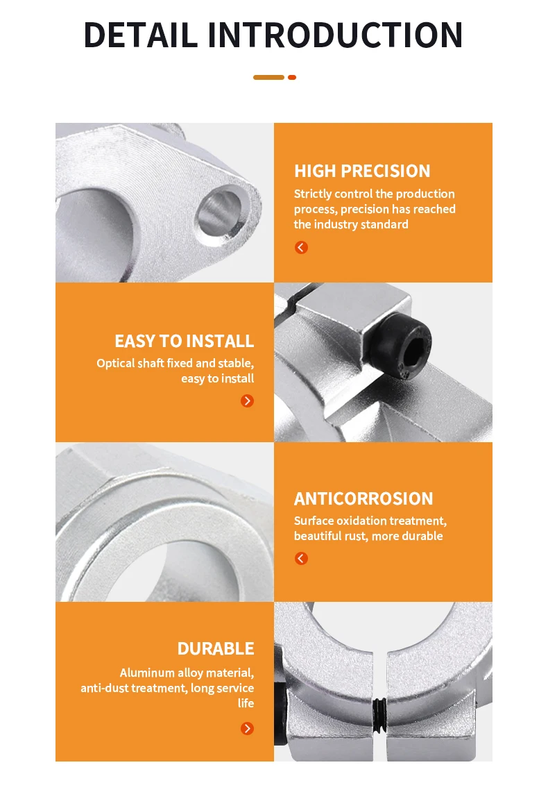 1/2/4PCS Aluminium Legierung Unterstützung Halterung SK/SHF8/10/12/16/20/25/30/35/40/50/60 Vertikale Horizontale Halterung Linear Welle Lager – Detail 12