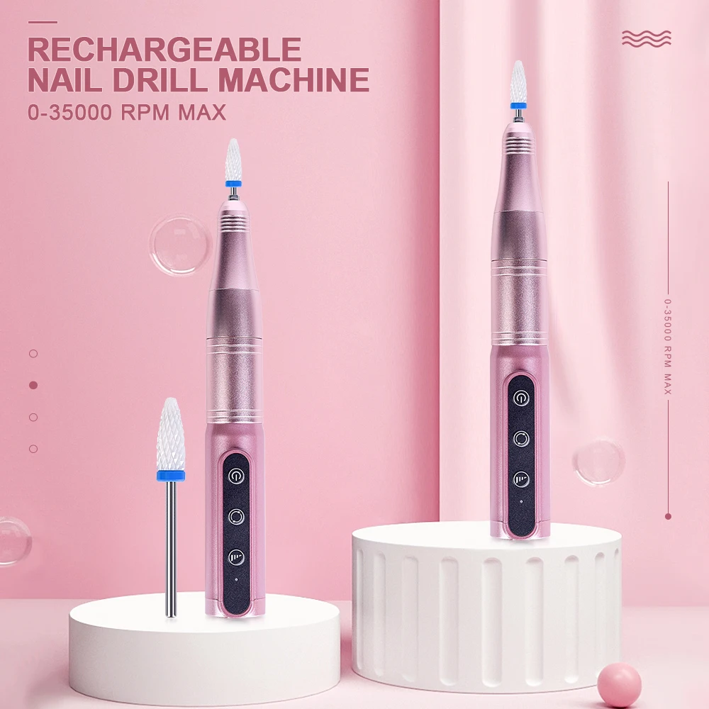 

KADS Rechargeable Electric Nail Drill Portable Efile Professional Nail File Kit for Acrylic Gel Nails Manicure Pedicure Tool
