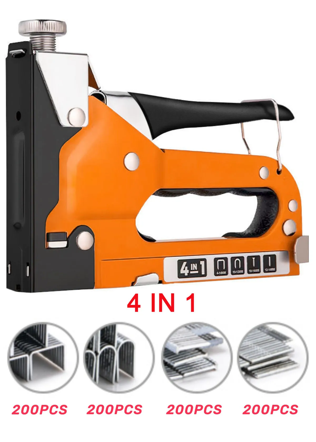 

Interior Decoration 4-in-1 Nail Gun with 800 Staples and Staple Remover for Fixing Wires Advertising Decoration Woodworkers