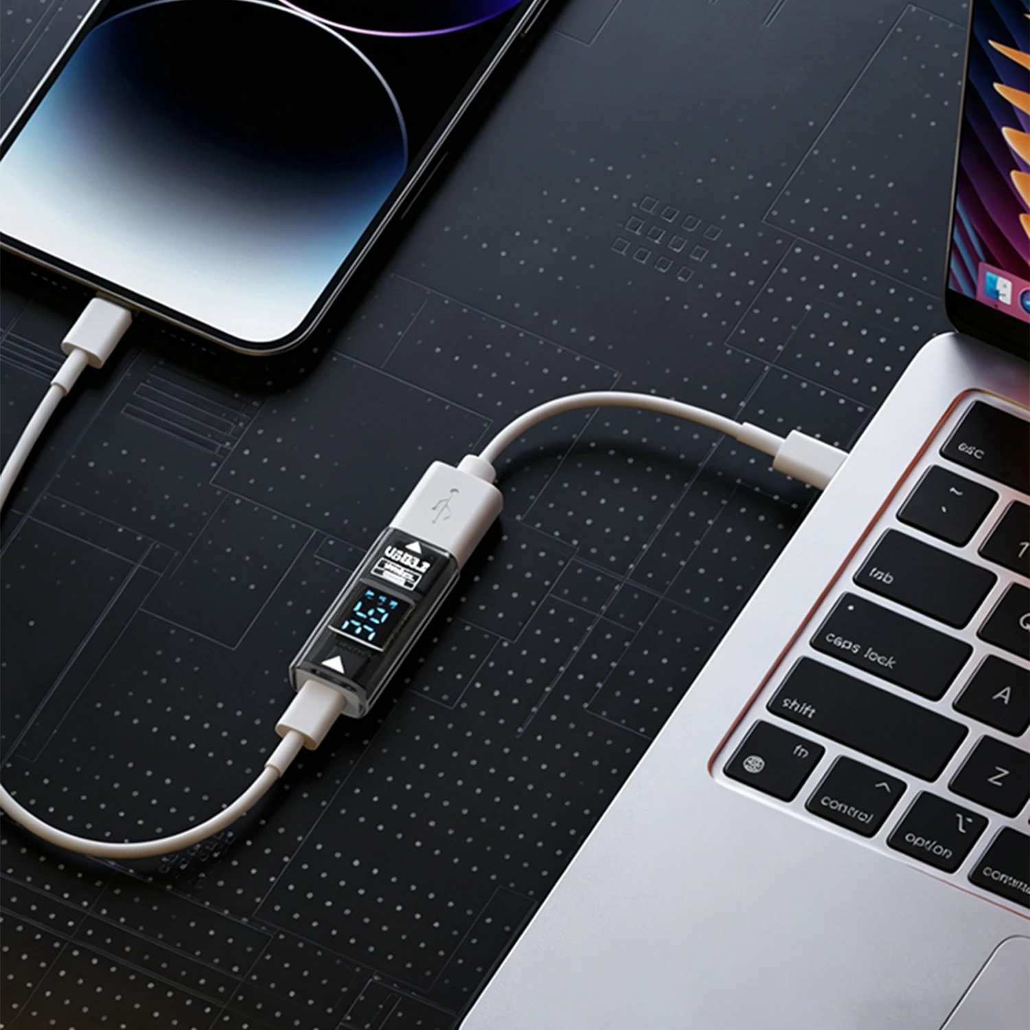 USB 3.2 타입 C 암-암 디지털 LED 디스플레이 어댑터 36W 고속 충전 10Gbps 데이터 커넥터 PC 노트북 휴대폰