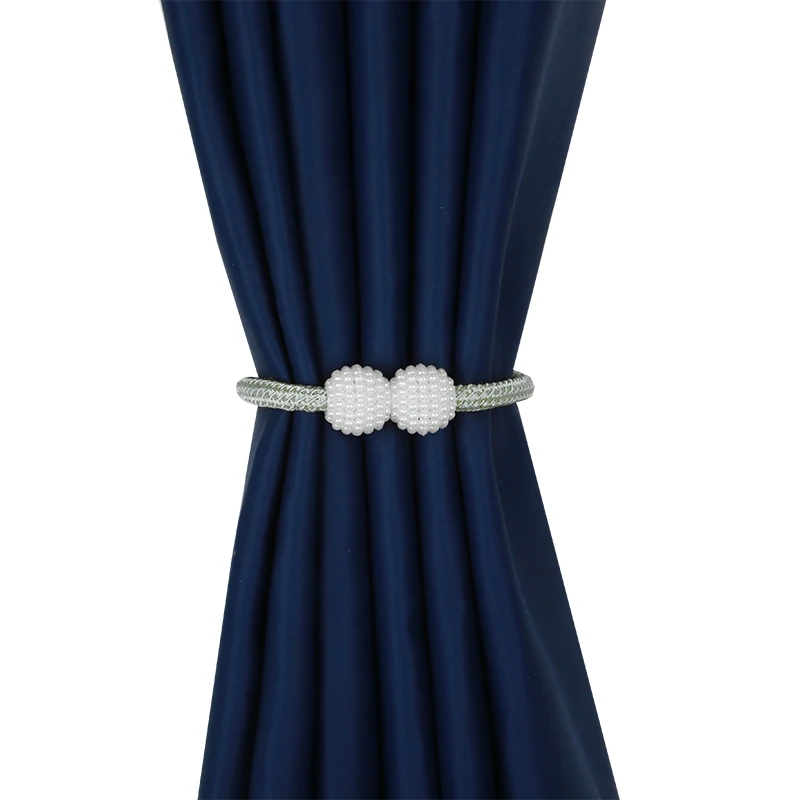 Curtain Accessories Pearl Buckle Curtain Clip Tieback Holdbacks Strap Pearl Ball Curtain Hanging 1Pc