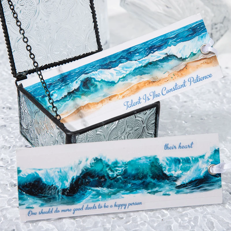 40mm*2m Ocean Wave Theme PET Tape INS Masking Adhesive Creative Decor Scrapbook supplies DIY Planner office stationery Stickers 4