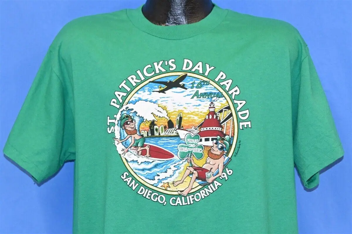 Vtg 90S St. Patricks Day Parade San Diego California Leprechaun 96 T-Shirt Xl