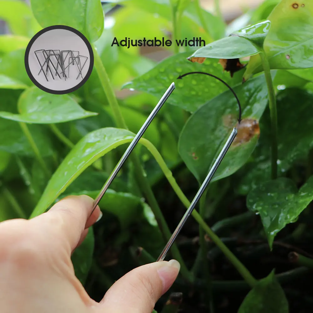 U-Shaped Landscape Staples With Gasket Galvanized Fence Stakes For Weed Fabric Netting Lawn Soaker Hose Wire Garden Ground Pins
