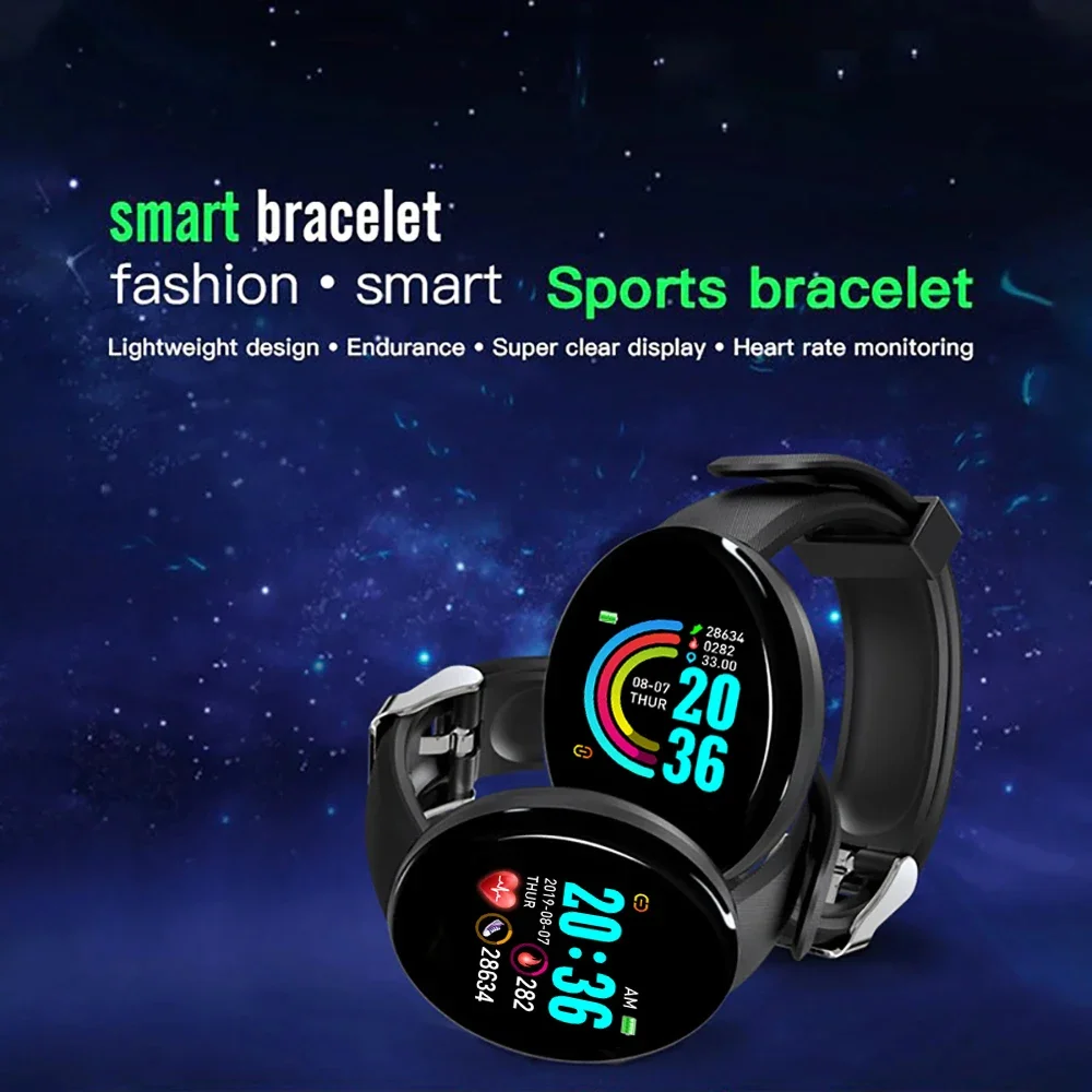 D18 Smartwatch Circular Color Screen With Multiple Sports Modes Call Information Reminder Photo Taking Music Smart Bracelet