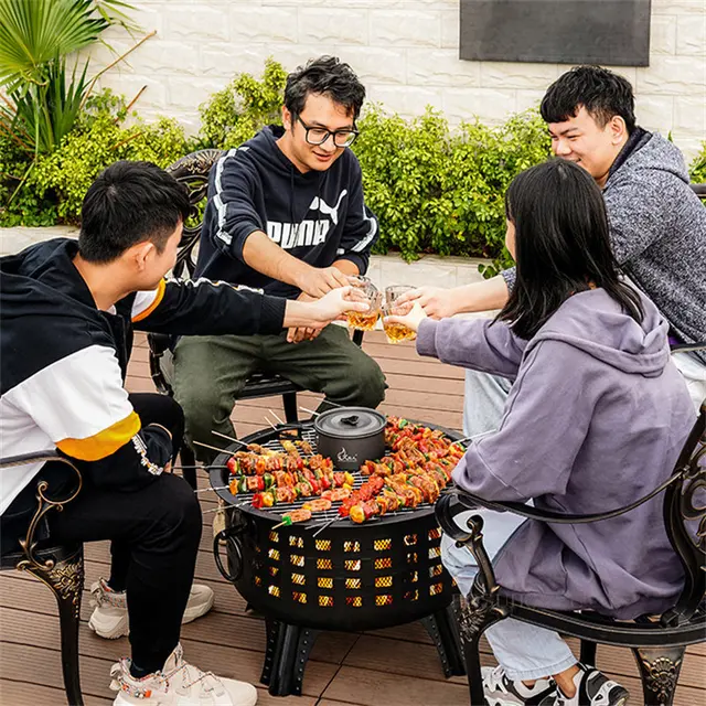 25,5 Hüvelykes Tűz Pit Terasz Bútorok Kültéri Brazier Háztartás Füst Nélküli Kandalló Máglya Medence Kerti Udvar Grill - Image 4