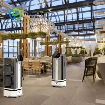 Robot di Consegna Commerciale Intelligente con Display LED, Ricarica Automatica, Evitamento Ostacoli per Servizio in Camera di Caffè e Hotel, Personalizzabile - immagine 6