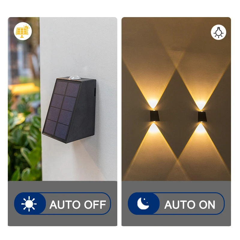 NEW Upgrade LED Outdoor Wall Solar Lights Waterproof Garden Wall Decoration Lighting For Villa Patio Stair Corridor 5