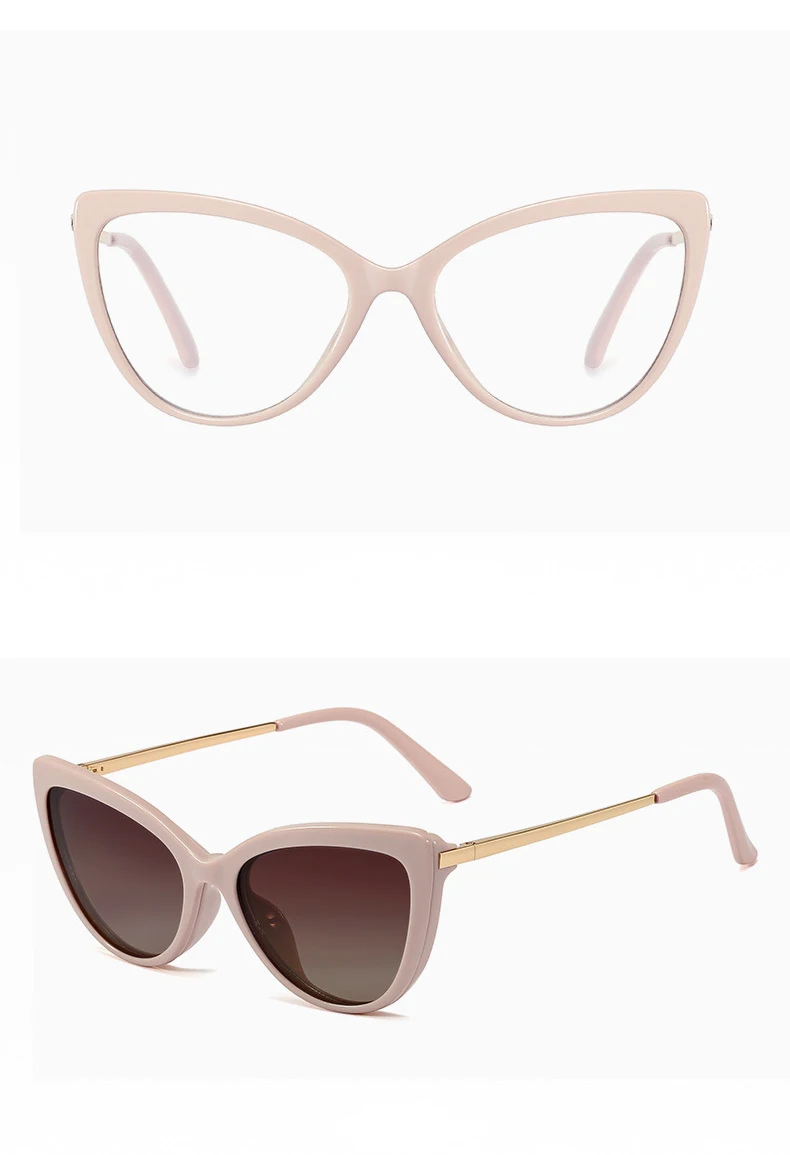 Frauen 2 In 1 Cat Eye Myopie Brillen Neue Mode Optische Magnetische Clip Auf Polarisierte Sonnenbrille Dioptrien 0 -1,5 – Detail 11