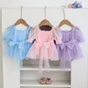 2025 New Summer Toddler Baby Girls Jumpsuit Short Sleeved Cotton Mesh Splicing Infant Baby Girl Bodysuits 0-24M Children Clothes 2