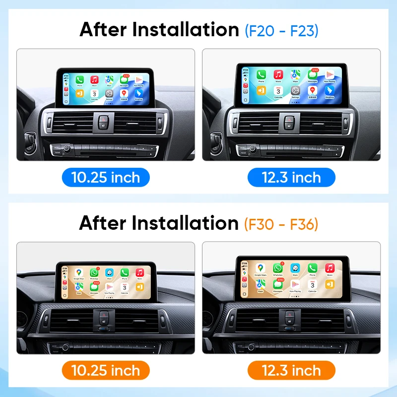 Radio para coche AINAVI para BMW Serie 3 F30 Android Auto F31 F34 F35 Carplay inalámbrico Serie 4 F32 F33 F36 Multimedia para coche F20 F21 F22 F23 Serie 1 Serie 2 Pantalla táctil IPS ultraancha Full HD 2400*900 2