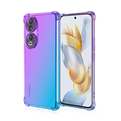 Shockproof Gradient Transparent Soft TPU Back Cover Case for Honor 90 (Purple Blue)