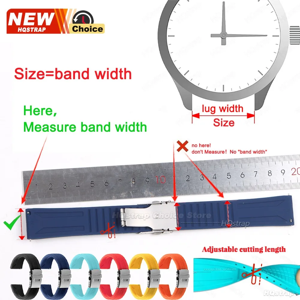 Universal Waterproof Silicone Sport Strap with Solid Buckle